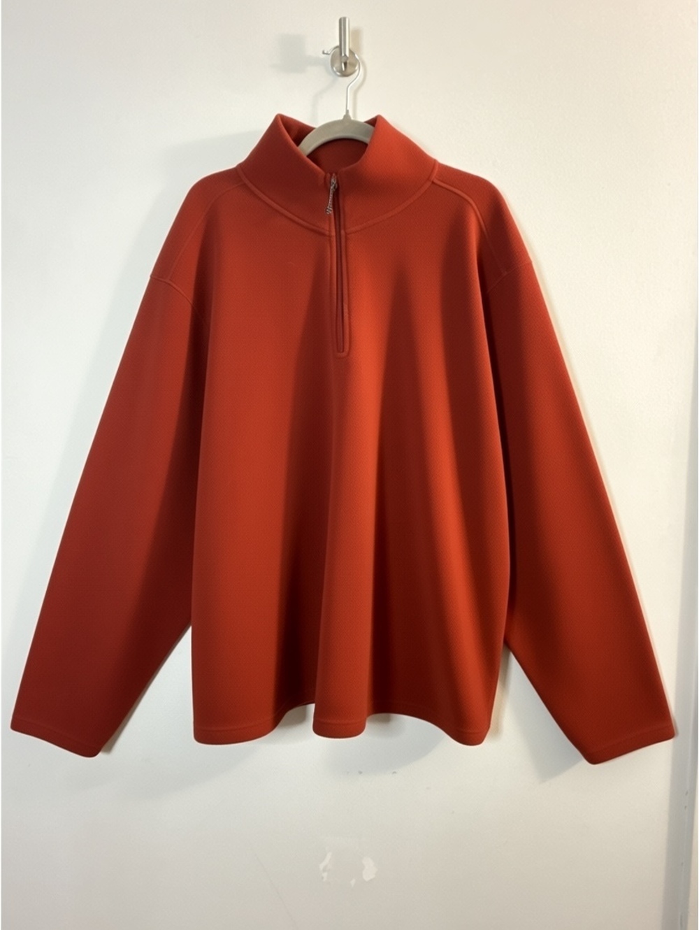 St. John’s Bay Men’s XXL Red Quarter Zip Fleece Pullover Jacket 100% Polyester